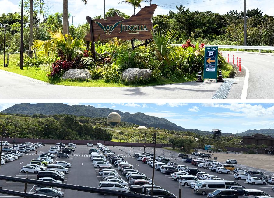 ジャングリア沖縄の入口と駐車場