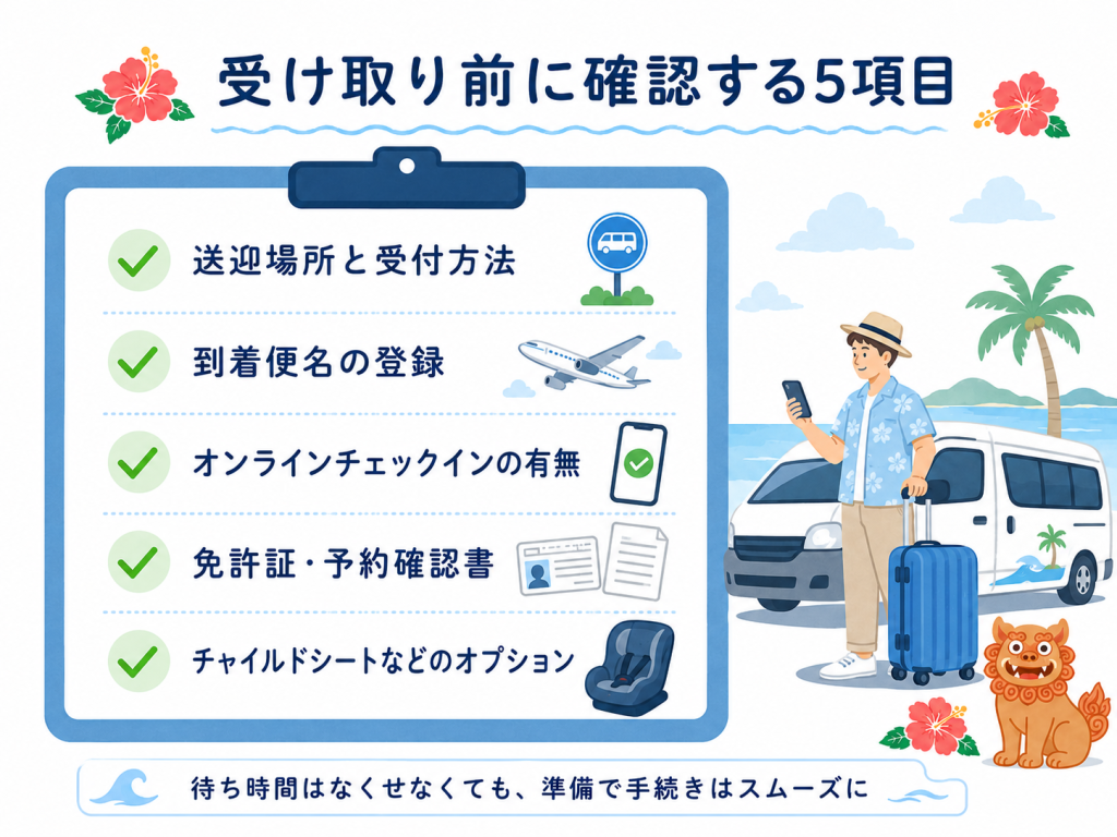 レンタカー受け取り前に確認したい5項目