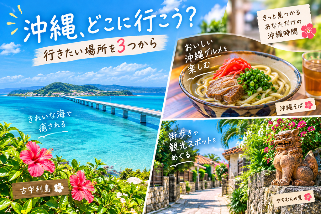 沖縄観光の行きたい場所を考えるイメージ